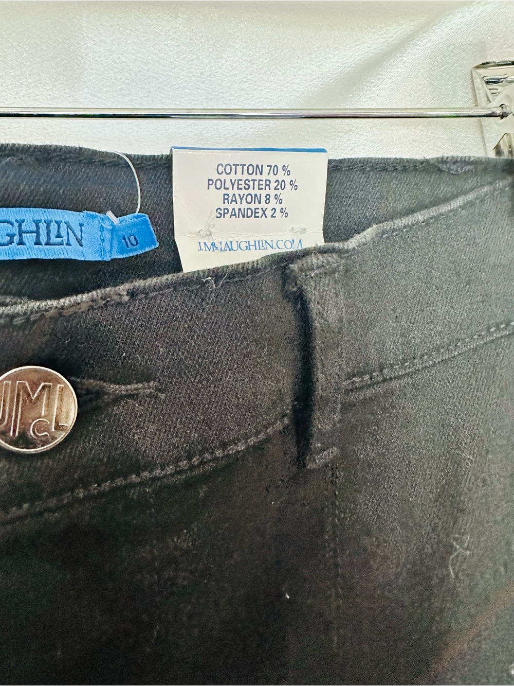 J. McLaughlin Rainey Black Jeans Front Slit Pants Size 10 NWT - Picture 4 of 9